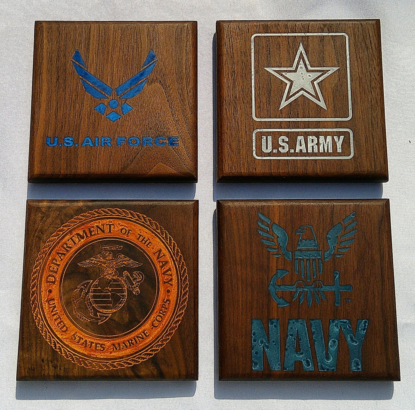 Military Logo Wood Coasters